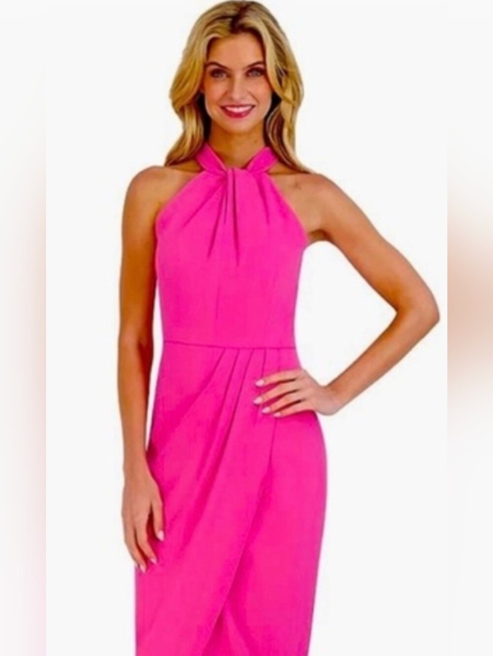 Tommy Hilfiger Hot Pink One-Shoulder Evening Dress size 8 NWT